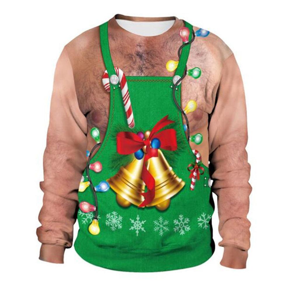 Funny Christmas Sweater Men Women Pullover Xmas Sweatshirt Ugly Graphic Y2k Sweatshirts for Holiday Party Loose Men's Clothing