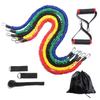 Resistance Trainers Latex Resistance Bands Set With Sleeves 11 Piece Home Gym Fitness Kit