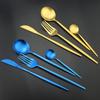 Gold Matte Cutlery 32Pcs/ Stainless Steel Dinnerware Set Cutlery Dinner Tableware Western Fork Set Dropshipping Silverware Set