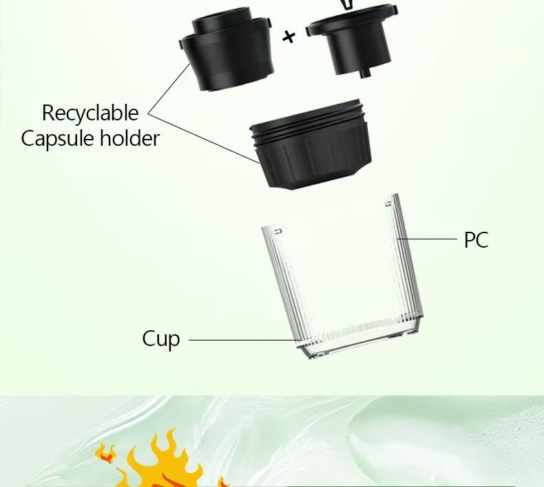 Upgraded Portable Capsule Espresso Machine - Small, Electric, Black