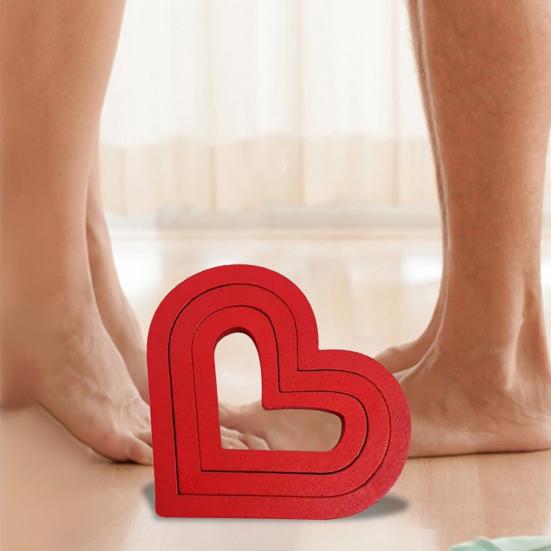 1 комплект украшений в виде сердечек ко Дню святого Валентина, сделай сам, съемная деревянная фигурка в форме красного сердца, статуэтка, скульптура, украшение для домашнего офиса и рабочего стола