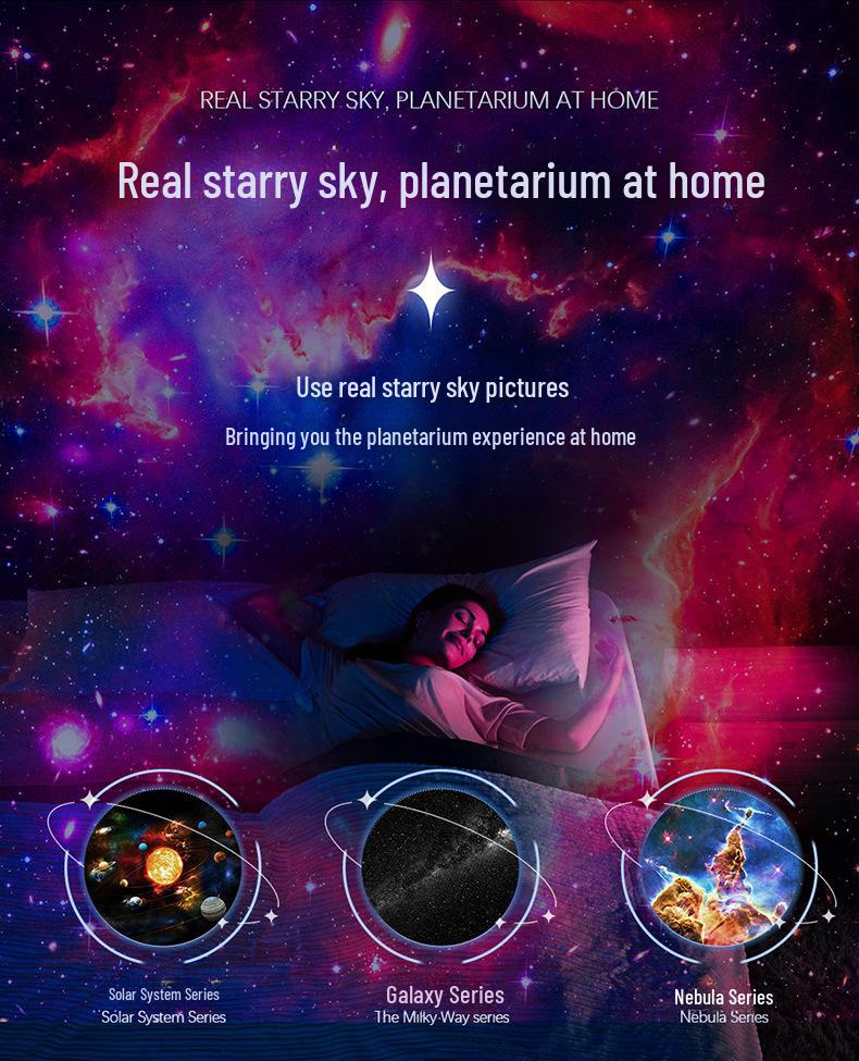 Galaxy Starry Sky Projection Lamp: Creative Bedroom Atmosphere Lamp for Kids
