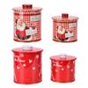 2PCS Christmas Jar with Lid Gift Candy Storage Jar Tinplate Sealed Storage Canister for Biscuits Sna