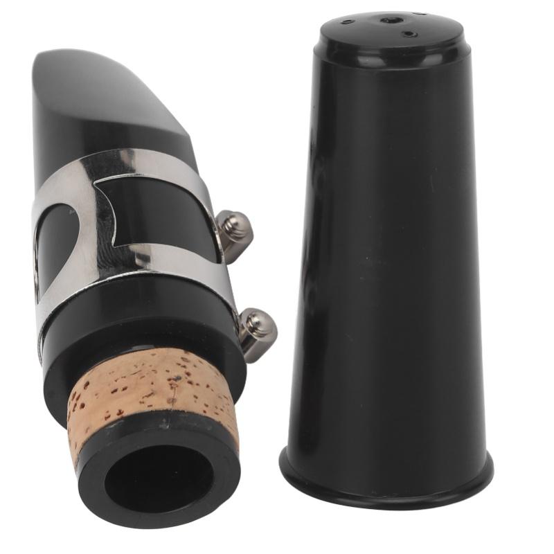 Clarinet Mouthpiece Kit ABS Ligature Cushions Reed Cap Musical Instrument Accessories(Black )