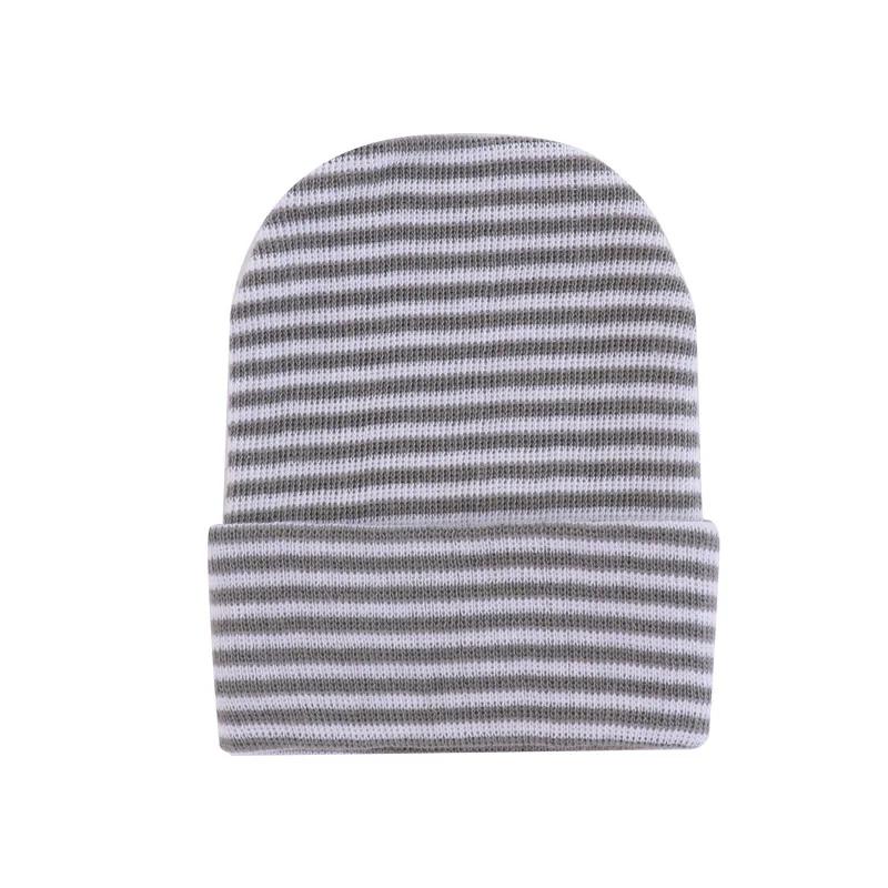 Cute Newborn Baby Hat Infant Girl Boy Comfy Striped Hospital Cap Winter Warm Toddler Outdoor Casual Beanie Newborn Hat