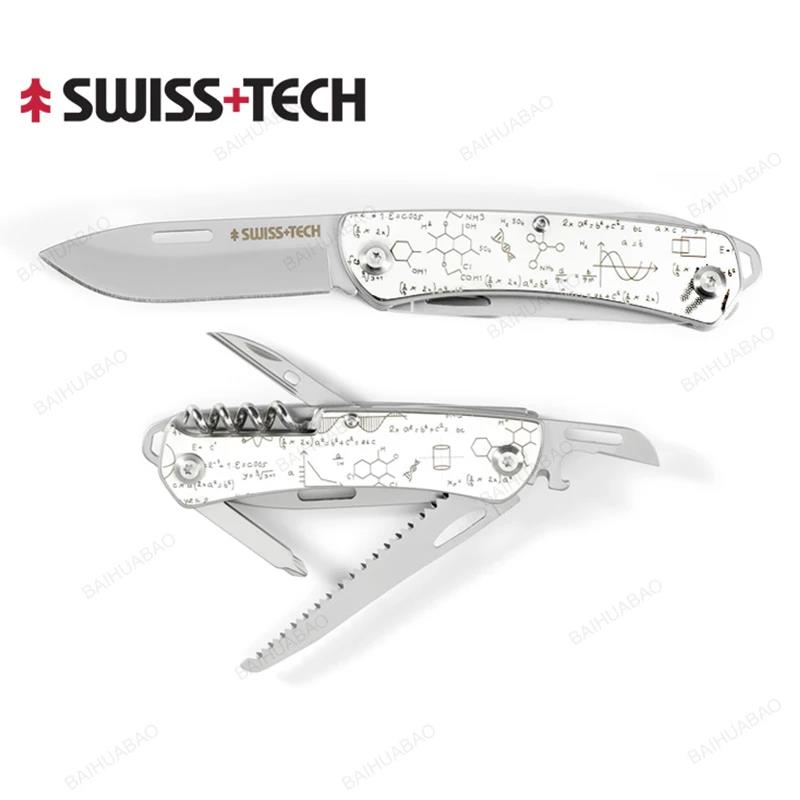 Newest SWISS TECH Mini Folding Multitool 9 In 1 Outdoor Portable Pocket EDC Hand Tools Saw Bottle Wine Opener5