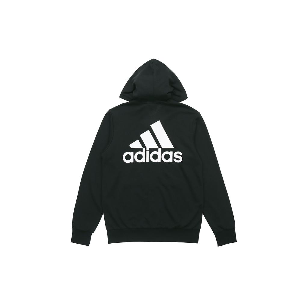 Adidas Logo Zip-Up Hooded Knit Jacket Men Outerwear Black GK9044