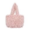 Autumn Fashion Plush Portable Tote Bag New Texture Fashion Shoulder Bag Solid Color Casual Women's Bag