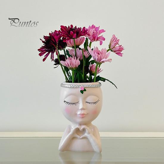 Цветочный горшок в виде лица в стиле Love Girl Head Plant Pot Small Lady Face Planter для суккулентных комнатных и уличных растений, центральный элемент рабочего стола для гостиной