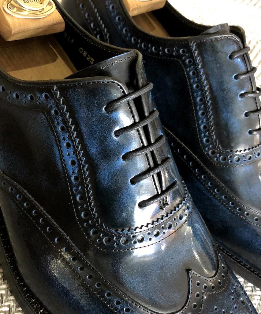 Joenshoe Heritage Wingtip Broguing Oxford Blue