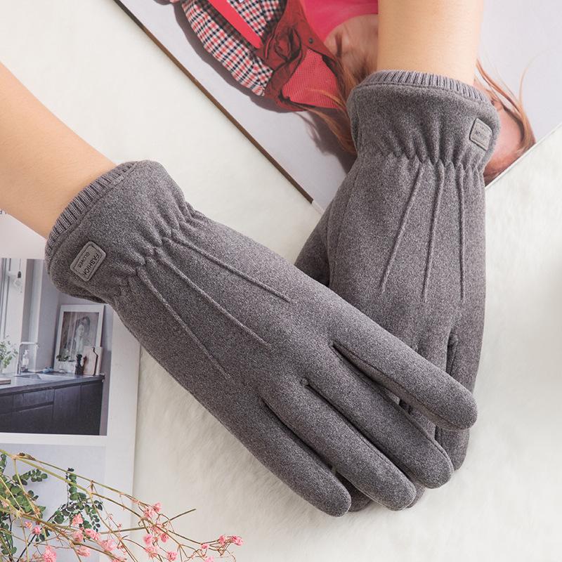 Warm Women's Winter Windproof Plush Thickened Riding and Driving Gloves De Velvet Windproof Outdoor Gloves