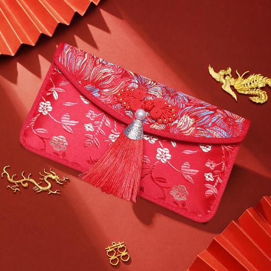 Пакет для денег «Жениться» Дизайн большой емкости Изысканное качество изготовления Вышивка Привлекательный креативный декор Нежный принт Дамасская ткань Конверт для денег