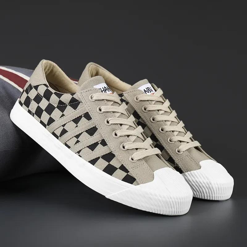 Fashion New Men's Canvas Shoes Vulcanize Male Sneakers Men Mens Shoes Rubber Flat Autumn Casual Man Shoes for Men Comfortable