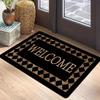 Luxury Minimalist Black Gold Welcome Sign Floor Mat, Anti-slip and Wear-resistant Indoor Carpet Suitable for Living Room