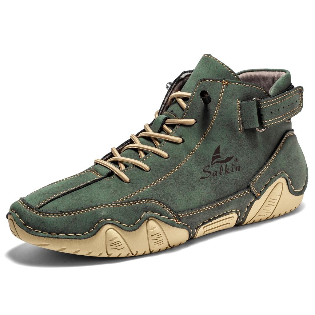 Fashion New 2025 Handmade Leather Men Casual Shoes Design Outdoor Sneakers Man Breathable Leather Shoes Men Ankle Boots