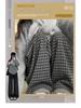 Korean Retro High Waist Plaid Wool-Blend Fleece Lined Wide-Leg Pants XS