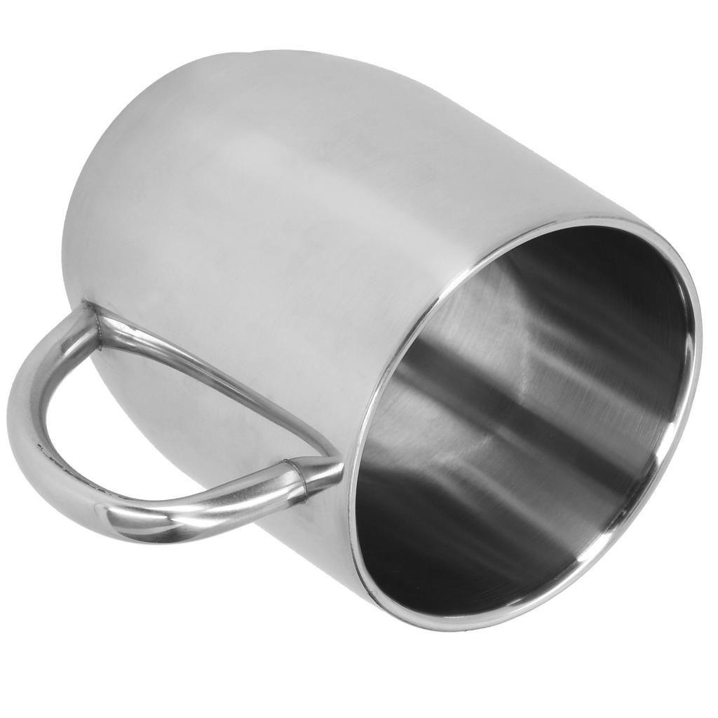 304 Stainless Steel Double?Layer Coffee Cup Thickening Handle Cup 350Ml For Office