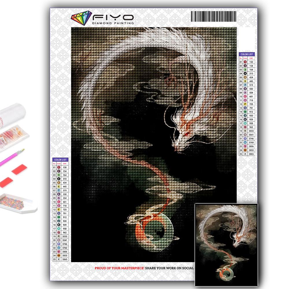 Алмазная вышивка Китайский дракон 5D DIY Алмазная картина Вышивка крестом Горный хрусталь