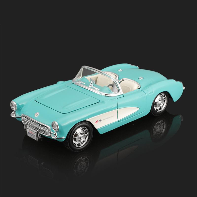 AABKB1 Maisto 1:24 Chevrolet Corvette 1957 года Сплав Родстер Спортивный Автомобиль Модель Литьевой Металл Классический Ретро Транспортное Средство Модель Автомобиля Детская Игрушка Подарок