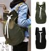 Men's Solid Color Drawstring Canvas Large Capacity Bucket Bag Casual Backpack