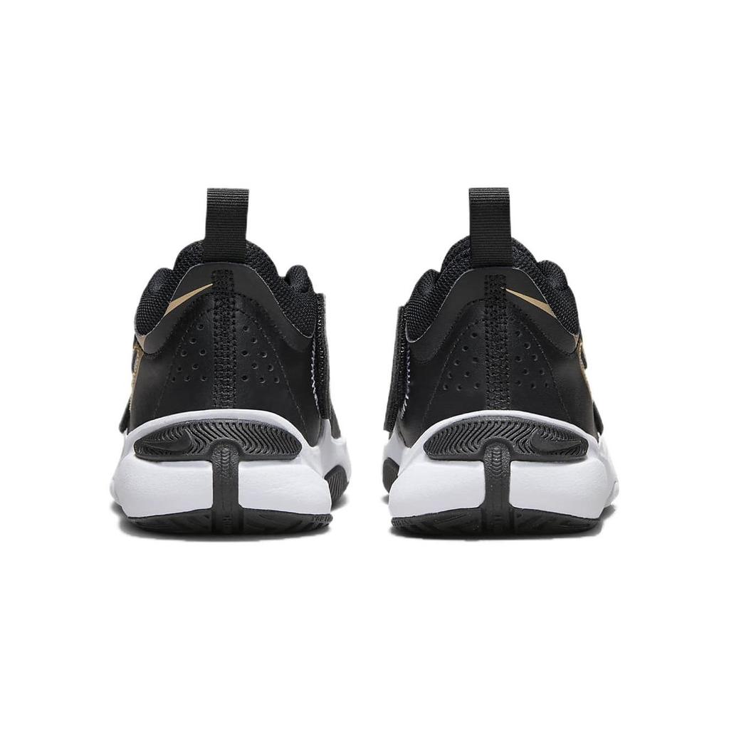Nike Team Hustle D11 PS Black Metallic Gold Kids Sneakers White DV8994-004