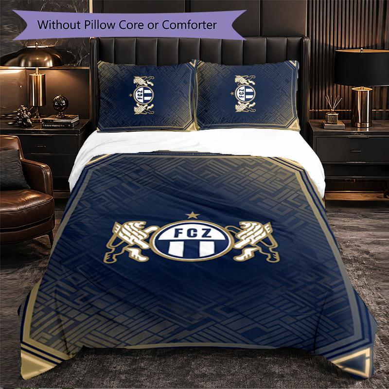FC Zürich Themed Bedding 3Pcs Duvet Cover Set Decorative Bed Linen For Teen Room Home Decoration