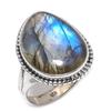 Натуральный лабрадорит драгоценный камень 925 пробы серебро кольцо размер 10 m0I89