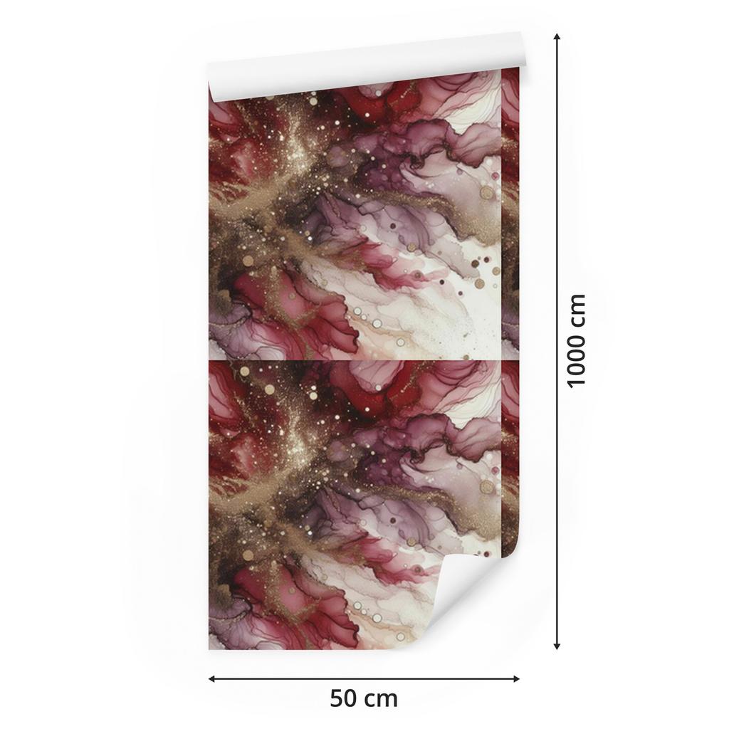 Ink wallpaper red, burgundy, pink and orange 50x1000