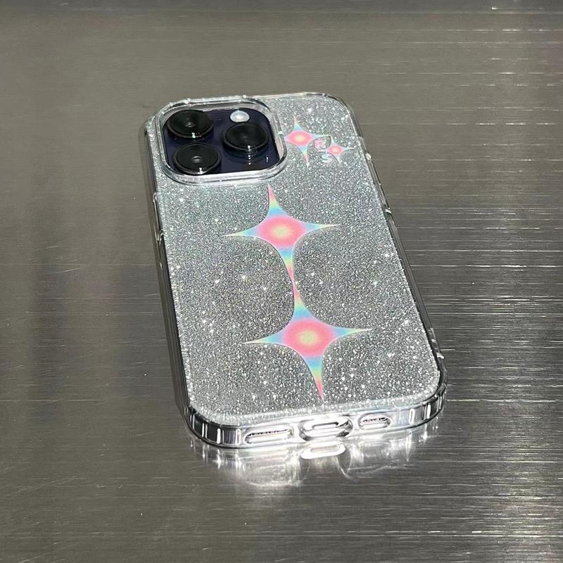 Ins пятиконечная звезда блестящий прозрачный блестящий мягкий силиконовый чехол для телефона для Iphone 13 12 11 14 Pro X Xs Max Xr 7 8 Plus Se задняя крышка