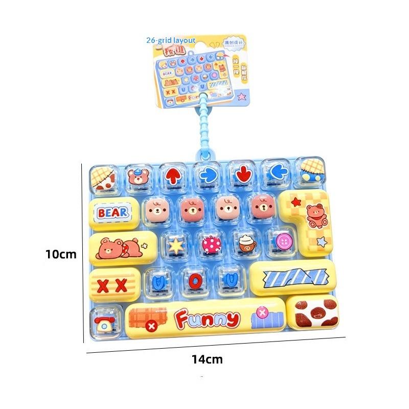 Cute Portable Decompression Toy 26 Key Sensory Push Button Toy Fashion Bag Pendant for Daily Time Killing