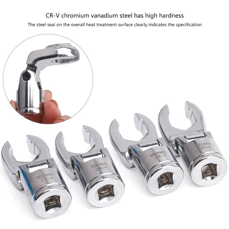 Набор гаечных ключей с гибкой головкой для фитингов, прецизионно обработанные губки, подходит для надежного захвата, инструмент для ремонта тормозной трубки автомобиля