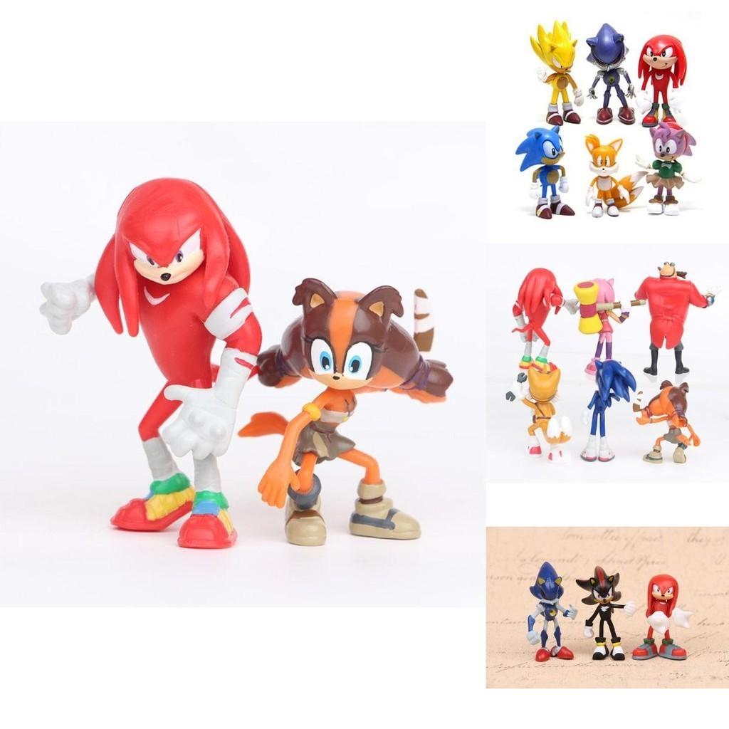 Cute Sonic The Hedgehog Dolls Colorful Pvc Toys For Cake Decoration