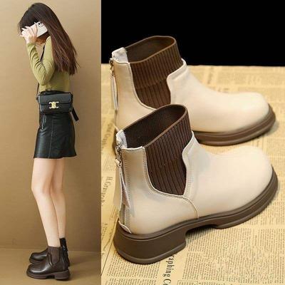 Ботинки Мартин на толстой подошве женские туфли 2025 новые тонкие ботинки весна осень и зима короткие ботинки женские носки ботинки импортные носки ботинки