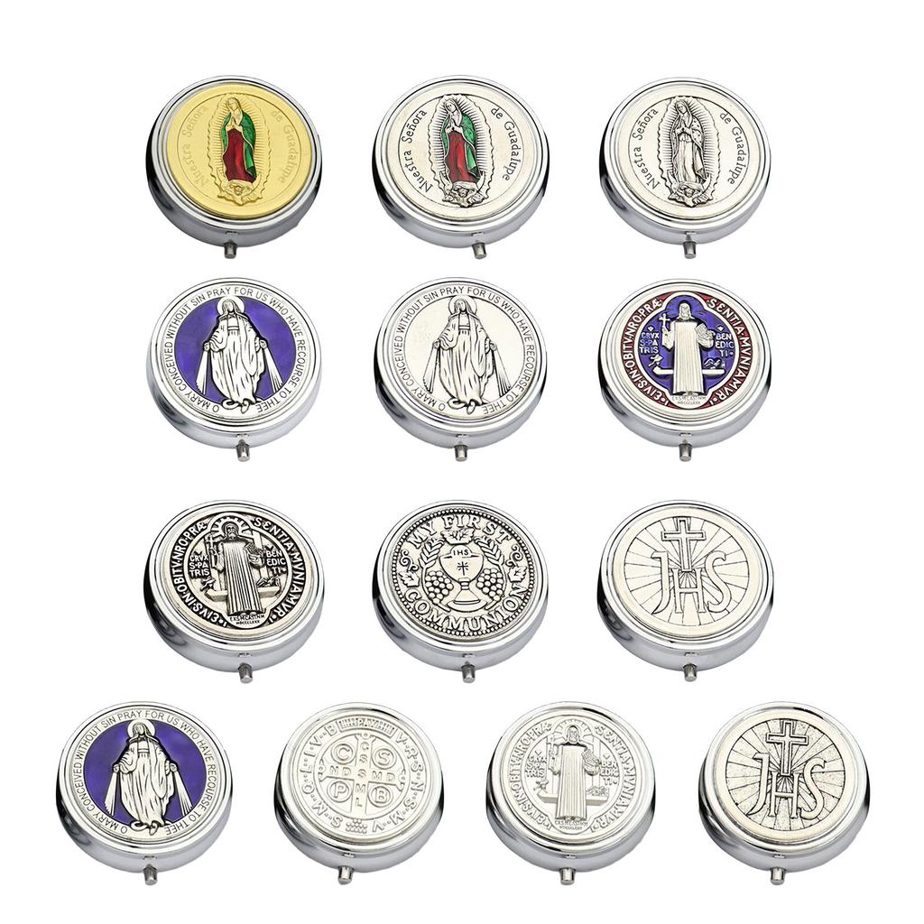 Elegant Metal Jewelry Box With Built In Makeup Mirror For Christian Home Decorations And Religious Relic Storage