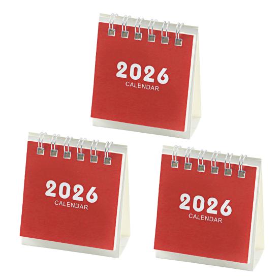 2026 Mini Desktop Calendar Cute Cartoon Desk Planner with Spiral Binding Small Planning Notebook