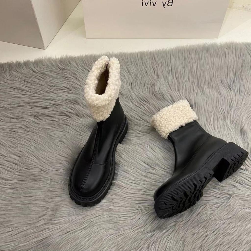 Коричневые длинные рыцарские ботинки на толстой подошве, женская обувь 2024 года, новая осенне-зимняя мягкая зимняя обувь, зимние ботинки