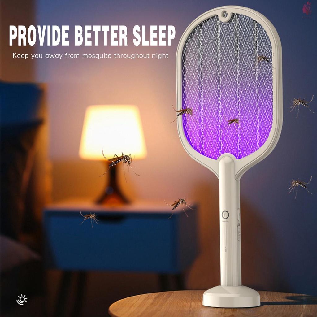 HOMLLY 2 In 1 Electric Mosquito Lamp and Swatter Tennis Bat Racket
