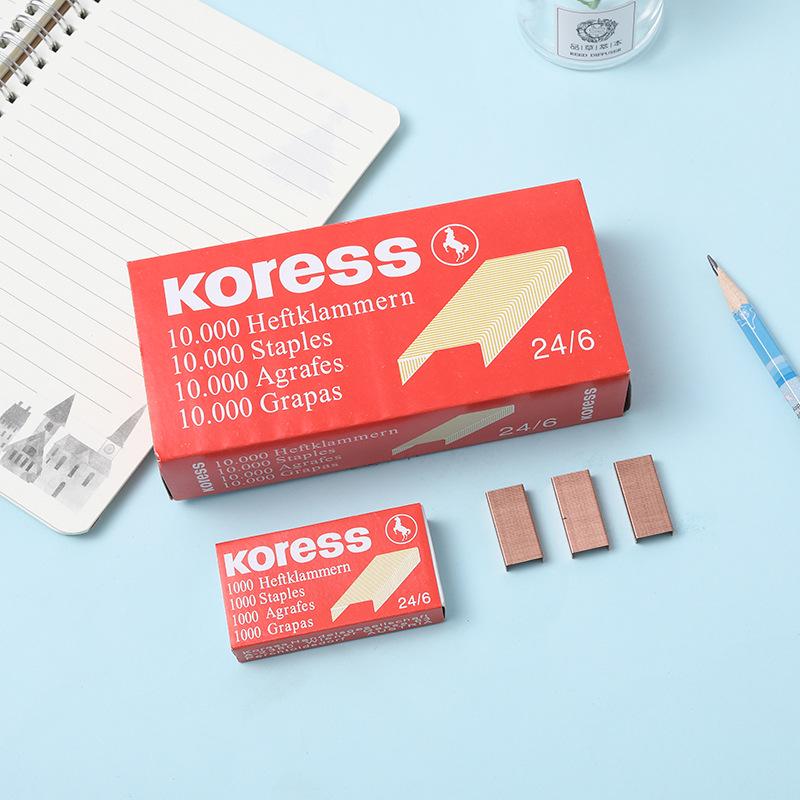 "Rose Gold Transparent Fashion Light Luxury Stapler for Office & Student - Labor-Saving 24/6 Binding Machine"