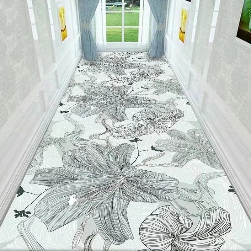 Simple Long Corridor Carpet Hotel Hallway Aisle Rug Home Office Stair Carpet Bedroom Kitchen Floor Mat Decorative Entrance