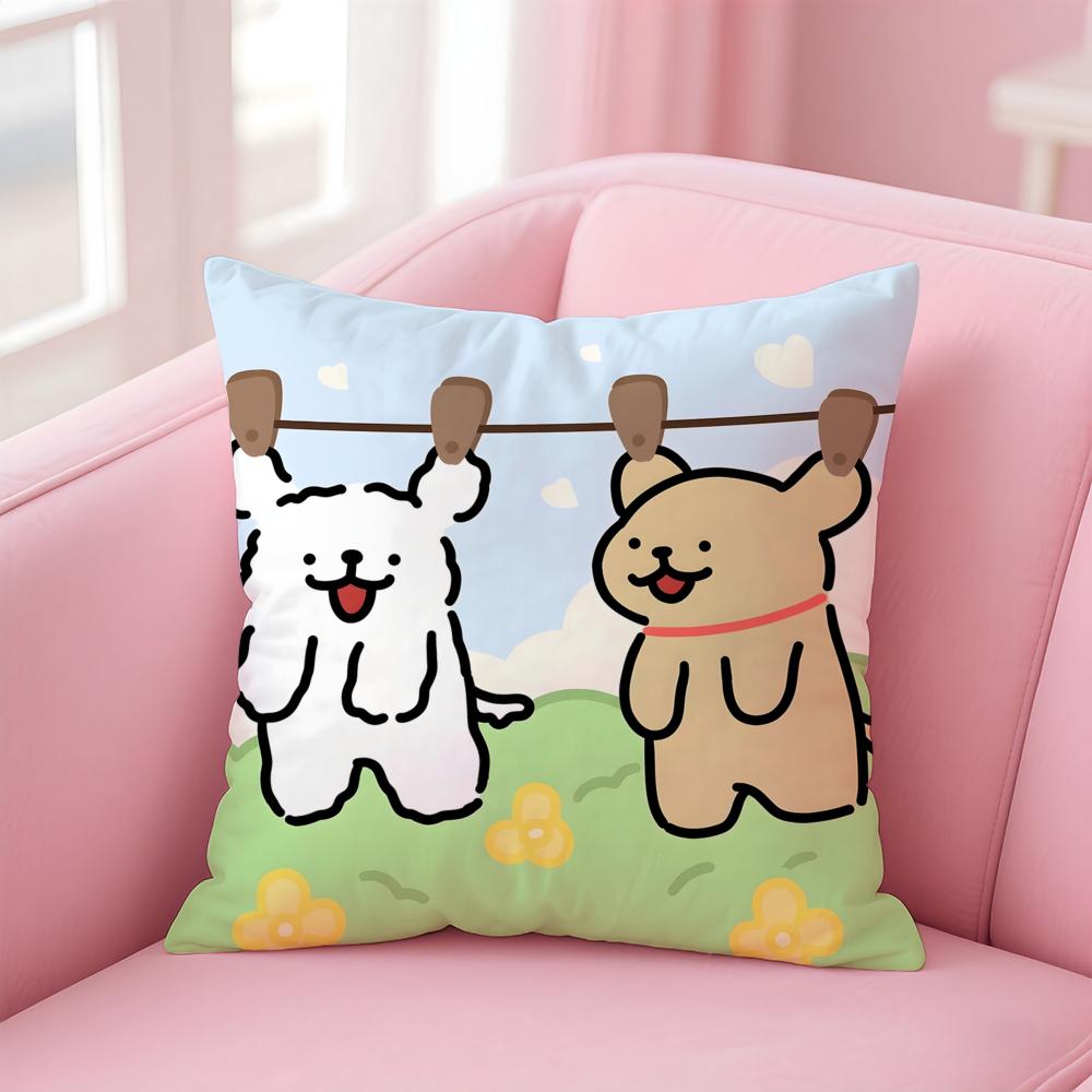 Cute L-Line P-Puppy Cushion Cover Comfortable Reversible Pillow Cover Ideal for Car Sofa Bedroom & Beyond