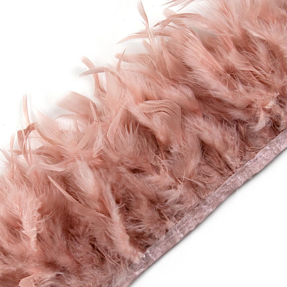 Перья 2 метра Натуральные индюшиные перья Отделка Бахрома Высота 10-15 см Свадебная одежда Украшение платья DIY Лента из перьев Швейные поделки