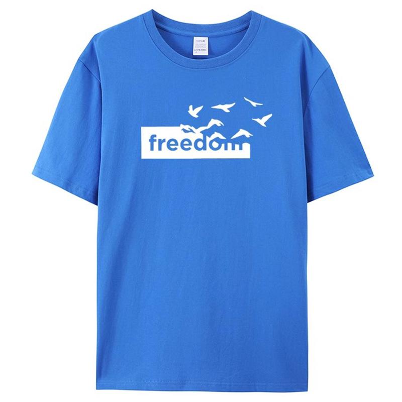 2025 Luxury Summer Fashion Cotton Round Neck T-shirt Freedom Printed Short Sleeves For Men And Women Can Be Loose And Versatile