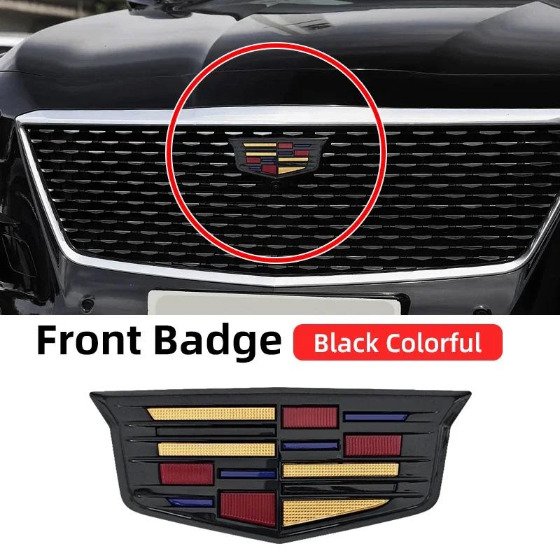 AABHT1 1PCS ABS for Cadillac Logo CT4 CT5 CT6 XT4 XT5 XT6 ATS XTS Car Front Center Grille Emblem Rear Trunk Badge Sticker Accessories