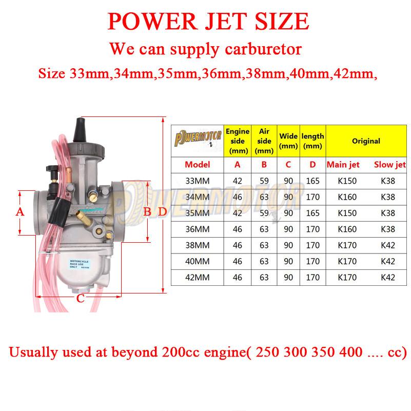 Для Keihin PWK 33 34 35 36 38 40 42 мм Карбюратор для мотоцикла с Power Jet 4-тактный двигатель Эндуро Мотокросс Питбайк Грязевой байк Аксессуары