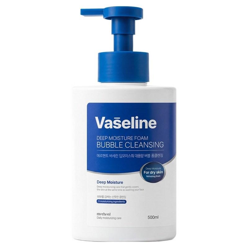 Merhent Vaseline Deep Moisture Large Size Bubble Foam Cleansing, 500ml, 1 pcs