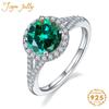 Y 100% 925 Sterling Silver Ring with 1ct Green Moissanite Gemstones Wedding Party Fine Jewerly Gift   Diamond Test Pass