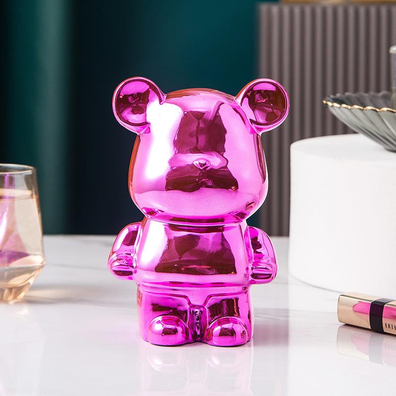 Творческий Tide Play Жестокий медведь животное Керамические фигурки мультфильм Простая копилка Прилавок Настольное украшение Статуя Скульптура