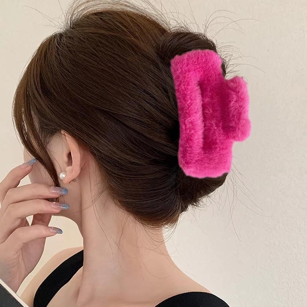Does Not Hurt Hair Shark Clip Fluffy Back Head Updo Hair Clip New Plush Hair Claw for Women Girls