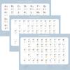 Stylish Bath Posters: Set of 3, Hiragana, Katakana, and Alphabet Learning Posters, A3 Size, A-I-U-E-O Chart, Katakana Chart, and English Chart.