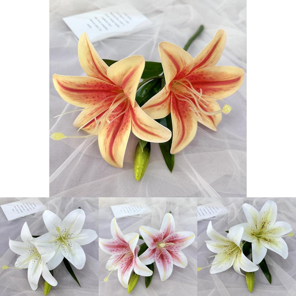Luxury Lily 3d Printed Fake Flowers For Wedding Celebrations And Studio Use